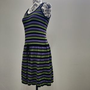 H&M Knitted Stripe Sleeveless Knee Length Dress